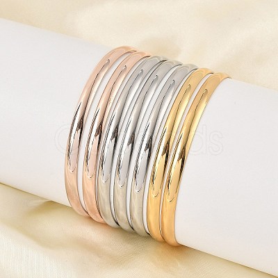 Fashion 201 Stainless Steel Bangle Sets BJEW-L664-024D-M-1-1