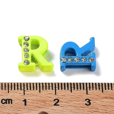 Rhinestone Slide Letter Charms RB-TAC0002-01R-1