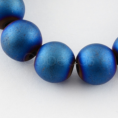 Non-magnetic Synthetic Hematite Beads Strands G-Q933-8mm-05-1