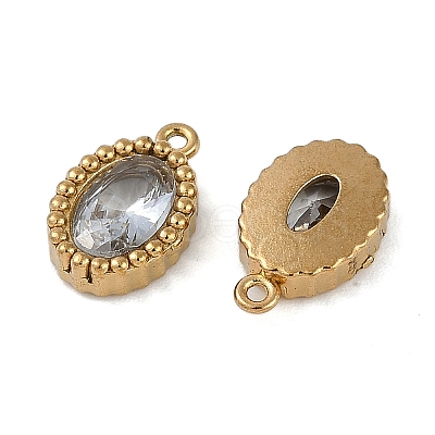 Ion Plating(IP) 304 Stainless Steel Micro Pave Cubic Zirconia Charms STAS-K256-19G-03-1