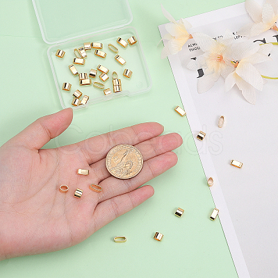40Pcs 2 Styles Brass Slide Charms/Slider Beads KK-CA0002-08-1