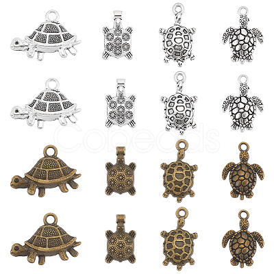 SUNNYCLUE 80Pcs 8 Style Tibetan Style Alloy Pendants FIND-SC0007-31-1