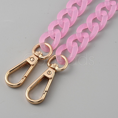 Acrylic Imitation Jelly Curb Chain Link Purse Chains FIND-WH0126-257C-1