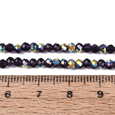 AB Color Plated Transparent Glass Rondelle Beads Strands EGLA-T029-2mm-10U-1