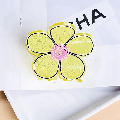 Flower Acrylic Large Claw Hair Clips PW-WG17948-07-1