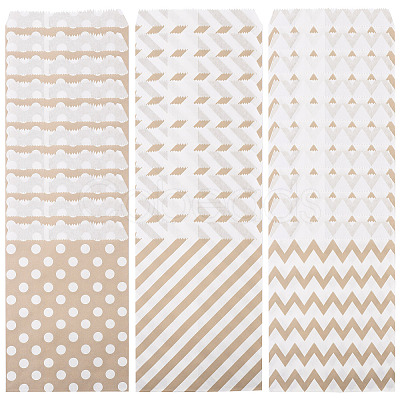45Pcs 3 Styles Rectangle Kraft Paper Bags CARB-TA0001-14B-1
