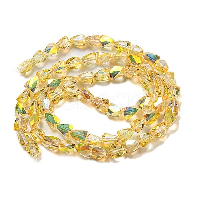 Transparent Electroplate Glass Beads Strands GLAA-G116-03A-HR04-1