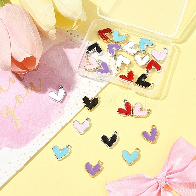 24Pcs 12 Colors Rack Plating Alloy Enamel Charms ENAM-FS0002-75-1