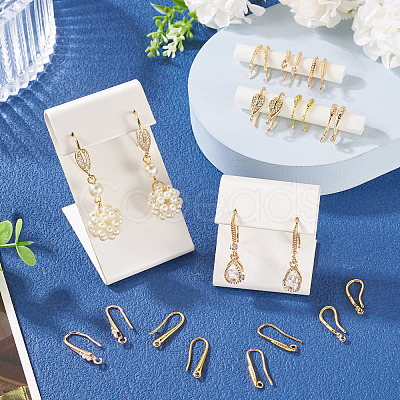 20Pcs 10 Styles Brass Earring Hooks KK-TA0002-46-1