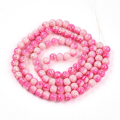 Transparent Baking Paint Glass Beads Strands X-DGLA-N009-8mm-01-1