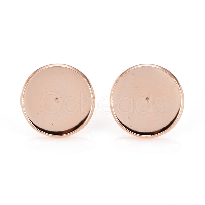 304 Stainless Steel Stud Earring Settings STAS-H436-20F-RG-1