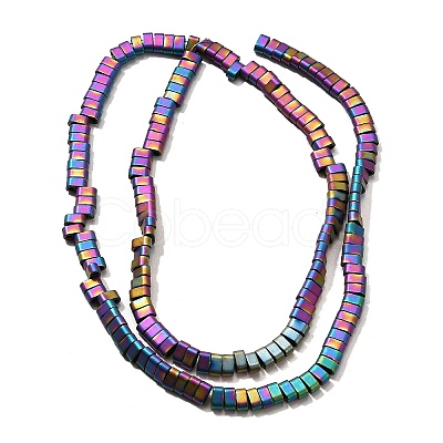 2-Hole Electroplated Synthetic Non-magnetic Hematite Beads Strands G-L613-A01-01E-1
