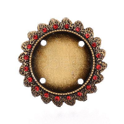 Adjustable Alloy & Iron & Rhinestone Bezel Cup Ring Base with Rotatable Tray MAK-T012-15AB-1
