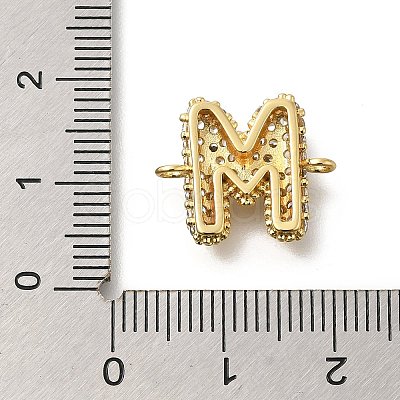 Brass Micro Pave Cubic Zirconia Letter Links X-KK-I717-04M-1