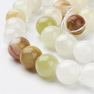 Natural Green Banded Calcite(Afghan Jade) Round Beads Strands GSR10mmC008-1
