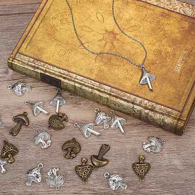 54Pcs 9 Styles Tibetan Style Alloy Pendants FIND-SZ0003-69-1