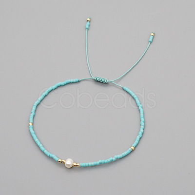 Adjustable Glass Seed Bead Braided Bead Bracelets for Women VT9382-25-1