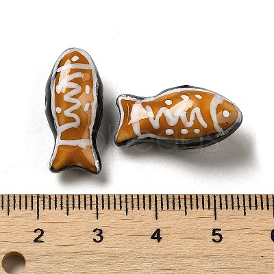 Handmade Printed Porcelain Beads PORC-E015-17C-1