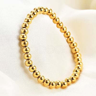 4MM Adjustable 304 Stainless Steel Round Beaded Stretch Bracelets for Women UQ9222-2-1