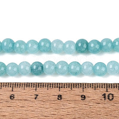 Ombre Effect Dyed Crackle Glass Beads Strands GLAA-Q106-01A-B25-1