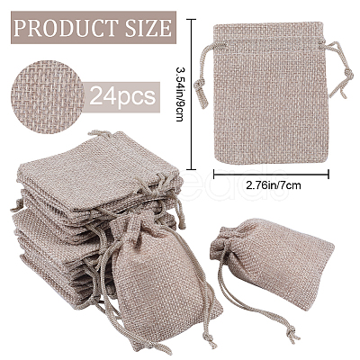 24Pcs Burlap Packing Pouches Drawstring Bags ABAG-BBC0001-07A-1