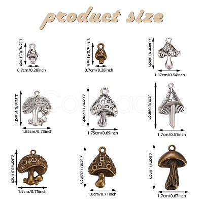 54Pcs 9 Styles Tibetan Style Alloy Pendants FIND-SZ0003-69-1
