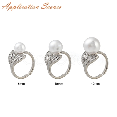 Adjustable Brass Cuff Rings ZIRC-F076-09P-1