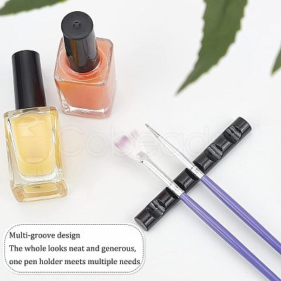 5Pcs 5 Cololrs 5 Grids Plastic Nail Art Brush Pen Holder Stand MRMJ-FG0001-10-1