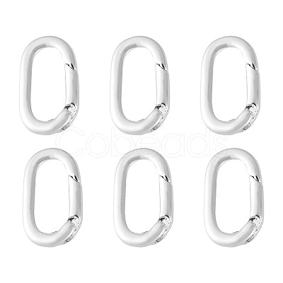 6Pcs Rack Plating Brass Spring Gate Rings KK-TA0008-35S-1