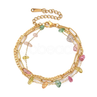 Stainless Steel Multi-strands Bracelets BJEW-D303-02G-1
