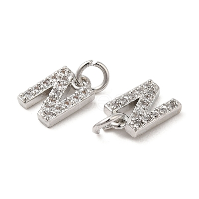 Brass Micro Pave Grade AAA Cubic Zirconia Charms ZIRC-P067-11P-N-NR-1