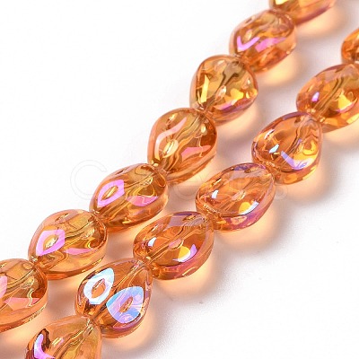 Transparent Electroplate Glass Beads Strands GLAA-C025-02-1