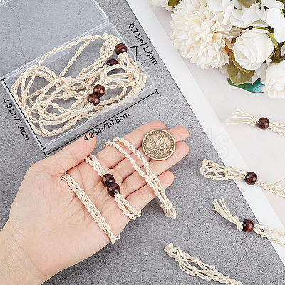 6Pcs Adjustable Waxed Cord Macrame Pouch Empty Stone Holder Necklace Making NJEW-BBC0001-08A-1