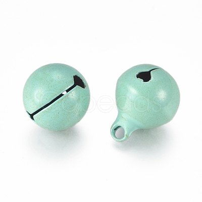Baking Paint Iron Bell Pendants IFIN-WH0052-03G-1