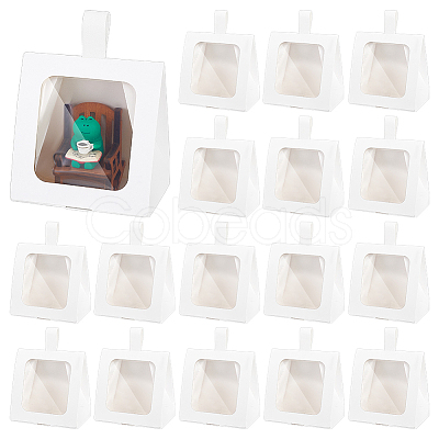 Cardboard Paper Cake Boxes with Plastic Visible Window and Handle CON-WH0117-04B-1