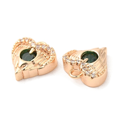 Brass & Glass & Cubic Zirconia Charms KK-G468-54G-03-1