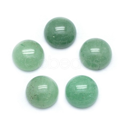 Natural Green Aventurine Cabochons G-P393-R15-8MM-1