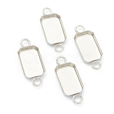 Tarnish Resistant 201 Stainless Steel Cabochon Connector Settings STAS-H143-23P-1