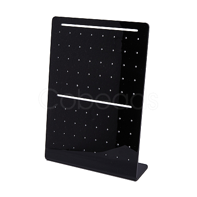 72-Hole Acrylic Slant Back Earring Display Stands EDIS-WH0021-33A-1
