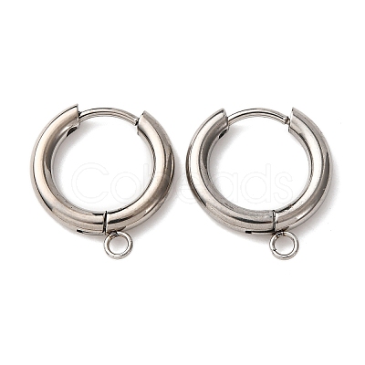 201 Stainless Steel Hoop Earring Findings STAS-D379-05D-P-1
