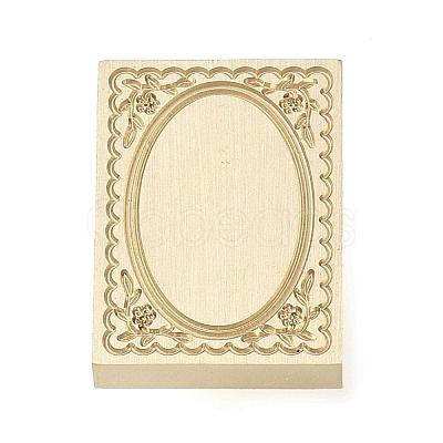 Rectangle Flower Frame Brass Stamp Heads AJEW-M037-04G-03-1