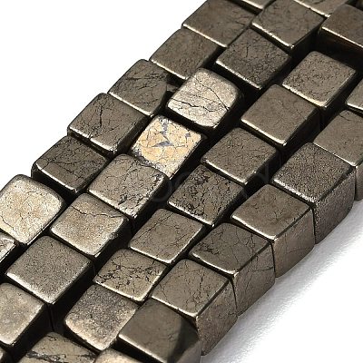Natural Gold Pyrite/Golden Pyrite Beads Strands G-F833-F01-01-1