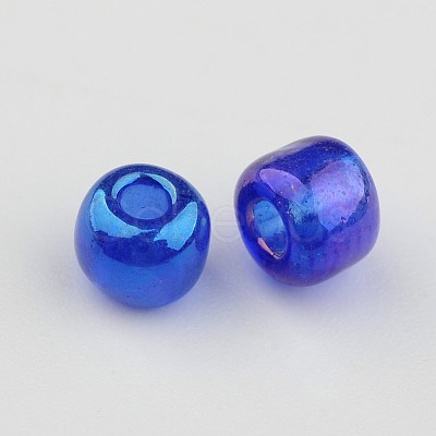 Transparent Rainbow Colours Round Glass Seed Beads X-SEED-A007-4mm-168-1