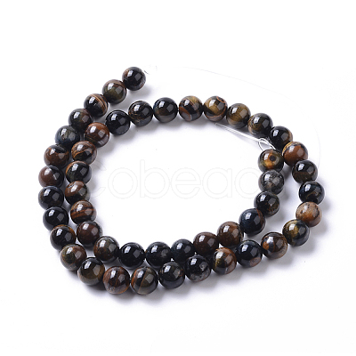 Grade AB Natural Blue Tiger Eye(Dyed & Heated) Beads Strands G-I261-D01-8mm-1