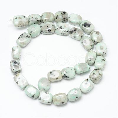 Natural Sesame Jasper/Kiwi Jasper Bead Strands G-R357-07-1