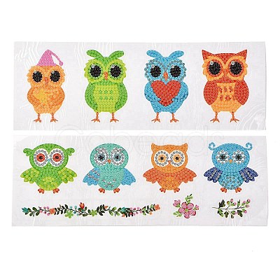 DIY Owl Diamond Painting Stickers Kits For Kids DIY-O016-02-1