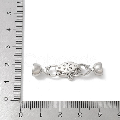 Brass Micro Pave Cubic Zirconia Fold Over Clasps KK-U052-13P-1