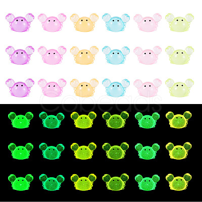 18Pcs 6 Colors Luminous Resin Crab Display Ornaments DJEW-TAD0001-04-1