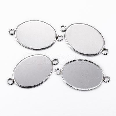 304 Stainless Steel Cabochon Connector Settings X-STAS-H394-01P-01-1