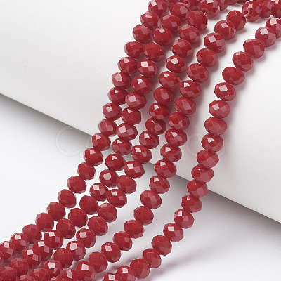 Opaque Solid Color Glass Beads Strands EGLA-A034-P6mm-D02-1